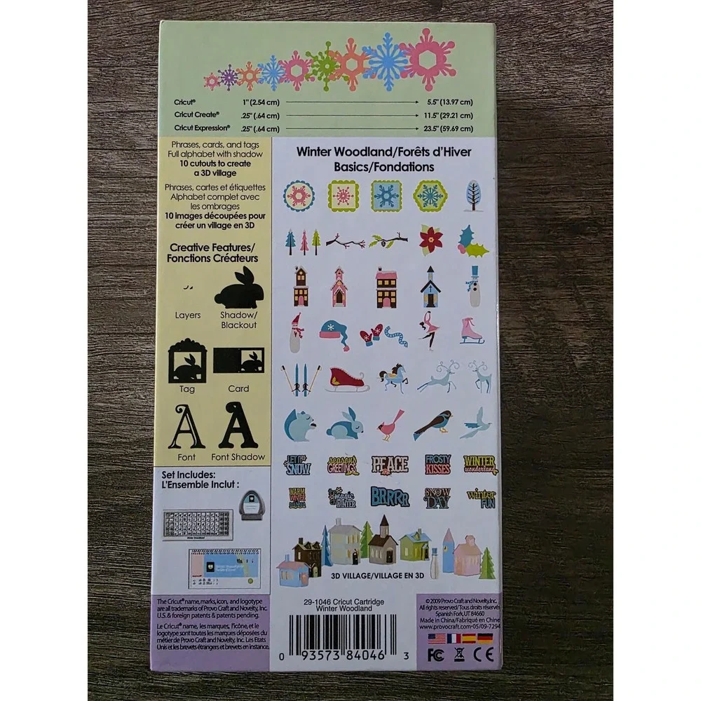 Cricut Winter Woodland Shapes Cartridge 29-1046 Overlay Handbook Set